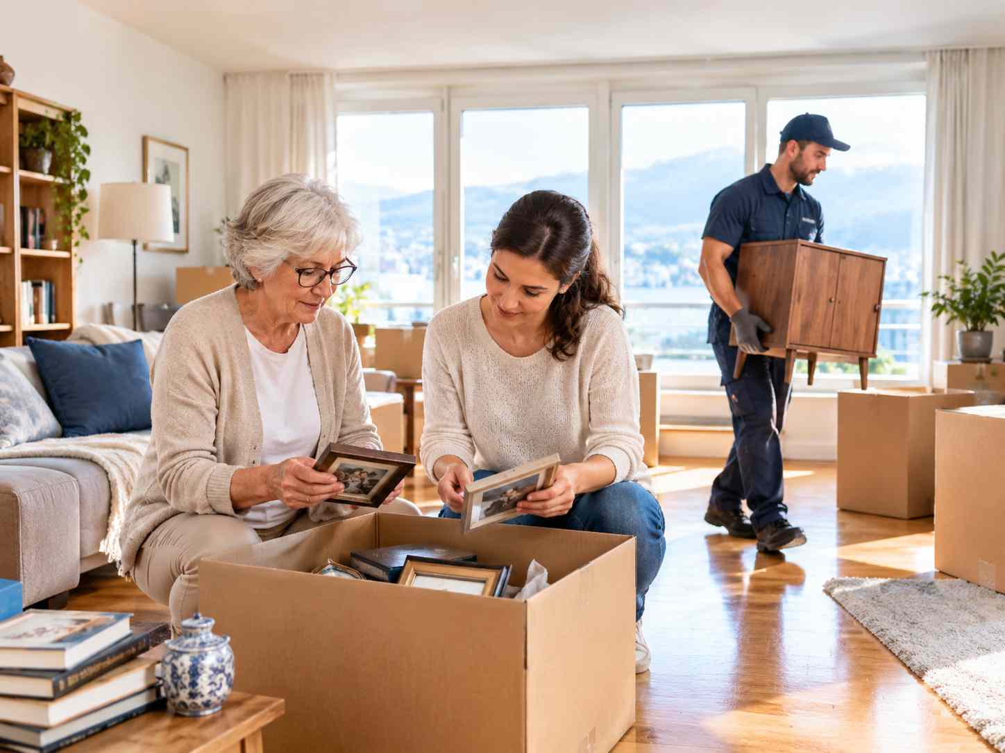 Downsizing a parent's home in Zurich with careful sorting and professional removal